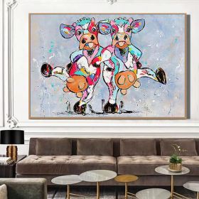 Hand-painted original oil painting cow painting impasto thick texture oversized palette knife painting, wall art home decoration - 50x70cm