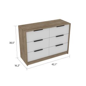 Marion Slide And Pull Dresser; Four Drawers - Pine / White