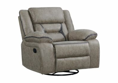 Denali Faux Leather Upholstered Chair Made With Wood Finished in Gray - as Pic
