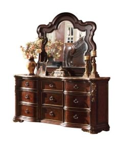 Bella Traditional style Dresser made with wood in Dark Walnut - as Pic