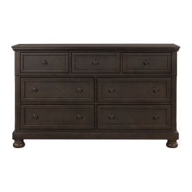 Traditional Design Bedroom Furniture 1pc Dresser of 7x Drawers Grayish Brown Finish Wooden Furniture - as Pic