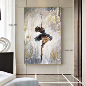 Handmade Oil Painting Canvas Wall Art Decoration Portrait Ballet Girl Home Living Room hallway bedroom luxurious decorative painting - 100X150cm