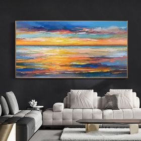 Handmade Hand Painted Wall Art On Canvas Abstract Knife Painting Landscape Dusk For Home Decoration Decor - 50X70cm