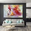 Hand oil painting Wall Art Canvas Prints Painting Artwork Picture Abstract Knife Painting Red Seascape Home Decoration - 60X90cm