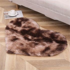 1pc, Tie-dye Silk Wool Area Rug, Plush Carpet, PV Velvet Floor Mat, 27.56*31.5inch - Tie-dye Brown - 27.56*31.5inch