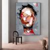 Hand Painted Oil Painting Abstract Portrait Wall Art Hand painted-Man Knife Oil Paintings On Canvas-Hand Made-For Home Decoration - 60X90cm - 01