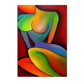 Top Skill Handmade Modern Abstract Portrait Beautiful Colorful Sexy Nude Figure Wall Art Oil Painting on Canvas for Home Decor - 50x70cm