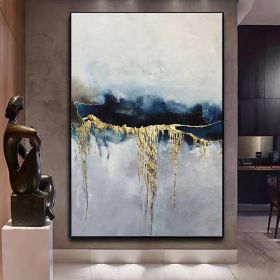 Abstract Handmade Oil Painting On Canvas Golden Texture Wall Art Pictures 100% Hand Painted Large Salon Decorative Painting Gift - 60x90cm