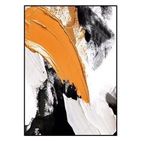 Newest Modern Abstract Orange Black Canvas Painting Modern 100% Hand-painted Wall Art Pictures For Living Room Home Decor - 60x90cm