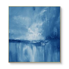 Blue Art Hand  Abstract Oil Painting On Canvas Modern  Pictures For Living Room Hotel Wall Home Decoration No Framed - 70x70cm