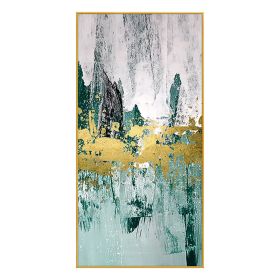 Abstract Watercolor River golden lines Wall Poster Modern Canvas Painting Art Living Room Decoration Pictures Home Decor - 50x100cm