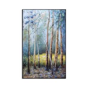 Original Oil Painting Trees On Canvas Modern Nordic Poster Wall Art Picture For Living Room Bedroom Home Decoration Frameless - 40x80cm