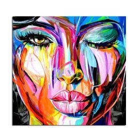 Francoise Nielly face oil painting wall art pictures portrait Impasto figure Palette Knife on Canvas Cuadros Cuadros Decoration - 70x70cm