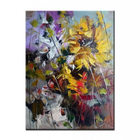 Unframed Handmade Texture Knife Flower Tree Abstract Modern Wall Art Oil Painting Canvas Home Wall Decor For Room Decoration - 50x70cm