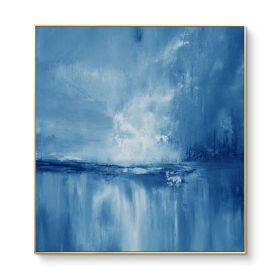 Blue Art Hand  Abstract Oil Painting On Canvas Modern  Pictures For Living Room Hotel Wall Home Decoration No Framed - 120x120cm