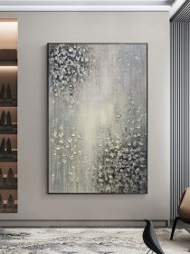 Hand Painted Abstract Oil Painting White Texture On Canvas Abstract Wall Art Picture Living Room Bedroom Wall Decor Unframed - 60x90cm