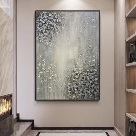 Hand Painted Abstract Oil Painting White Texture On Canvas Abstract Wall Art Picture Living Room Bedroom Wall Decor Unframed - 150x220cm