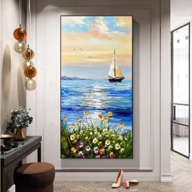 Home Decoration Abstract Artwork Painting Oil Painting Handmade Artwork Canvas Painting Modern Artist Home Decoration Unframed - 60x120cm