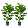 2-Pack Artificial Fiddle Leaf Fig Tree - Green