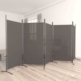 5-Panel Room Divider Anthracite 170.5"x70.9" Fabric - Anthracite