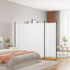 4-Panel Room Divider White 274.8"x70.9" Fabric - White