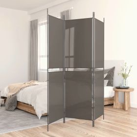 3-Panel Room Divider Anthracite 59.1"x86.6" Fabric - Anthracite