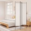 3-Panel Room Divider White 47.2"x86.6" Fabric - White