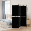 3-Panel Room Divider Black 59.1"x70.9" Fabric - Black