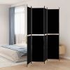 4-Panel Room Divider Black 78.7"x86.6" Fabric - Black