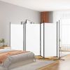 6-Panel Room Divider White 204.7"x70.9" Fabric - White