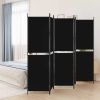 5-Panel Room Divider Black 98.4"x78.7" Fabric - Black