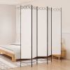 5-Panel Room Divider White 78.7"x86.6" Fabric - White