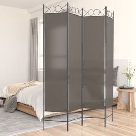 4-Panel Room Divider Anthracite 63"x78.7" Fabric - Anthracite