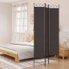 3-Panel Room Divider Brown 47.2"x86.6" Fabric - Brown