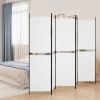 5-Panel Room Divider White 98.4"x70.9" Fabric - White