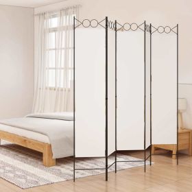 5-Panel Room Divider White 78.7"x78.7" Fabric - White