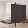 5-Panel Room Divider Brown 78.7"x78.7" Fabric - Brown