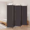 5-Panel Room Divider Brown 98.4"x78.7" Fabric - Brown