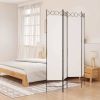 4-Panel Room Divider White 63"x78.7" Fabric - White