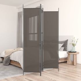 3-Panel Room Divider Anthracite 59.1"x78.7" Fabric - Anthracite