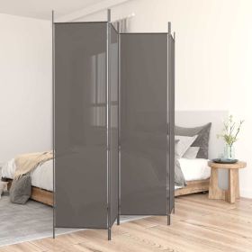 4-Panel Room Divider Anthracite 78.7"x78.7" Fabric - Anthracite