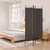 3-Panel Room Divider Brown 47.2"x78.7" Fabric - Brown