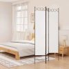 3-Panel Room Divider White 47.2"x78.7" Fabric - White