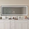 96 in. W x 36 in. H LED Large Rectangular Frameless Anti-Fog Bathroom Mirror Front & Backlit - as Pic