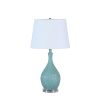 28" Teal Telli Pebble Mid-Century Resin Table Lamp - as Pic