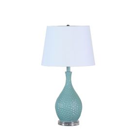 28" Teal Telli Pebble Mid-Century Resin Table Lamp - as Pic