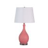 28" Pink Telli Pebble Mid-Century Resin Table Lamp - as Pic