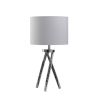 26.25" In Mid Century Birgit Led Acrylic Tapered Legs Silver Metal Table Lamp - as Pic