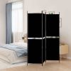 3-Panel Room Divider Black 59.1"x78.7" Fabric - Black