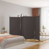 4-Panel Room Divider Brown 136.2"x70.9" Fabric - Brown